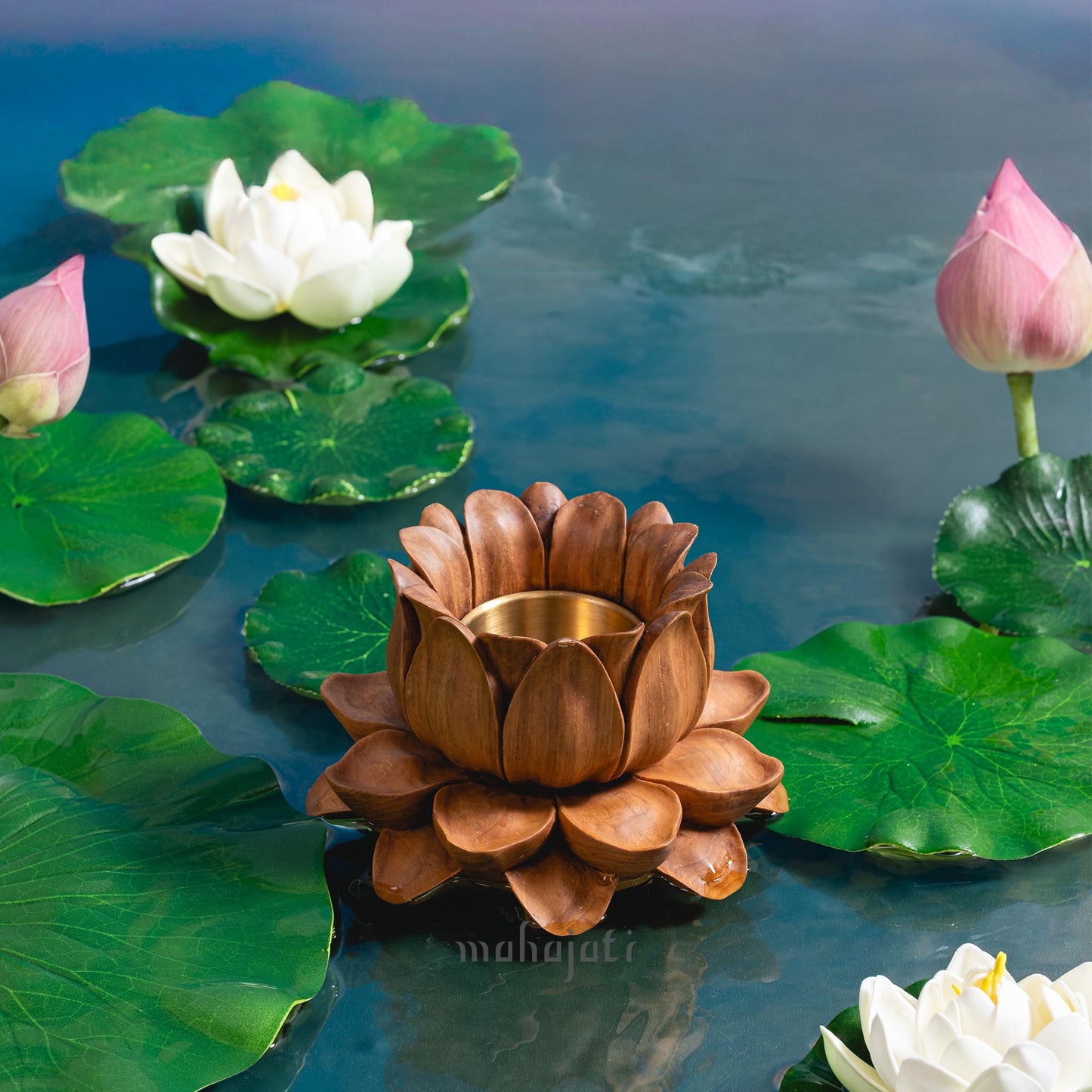 Lotus Flower Mabkhara - Chip Carving - 15cm x 9cm