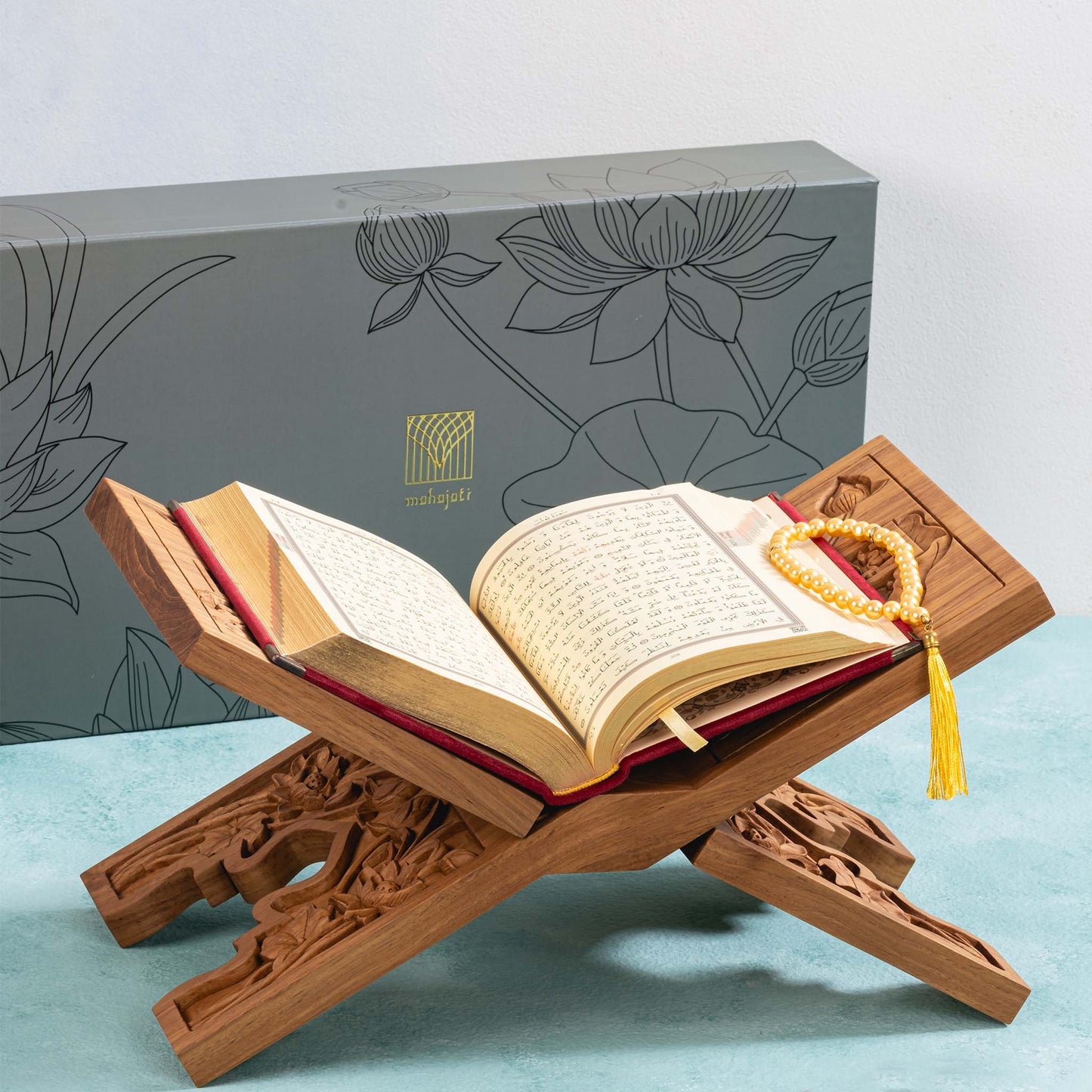 Lotus Flower Rehal - Chip Carving - 20cm x 40cm