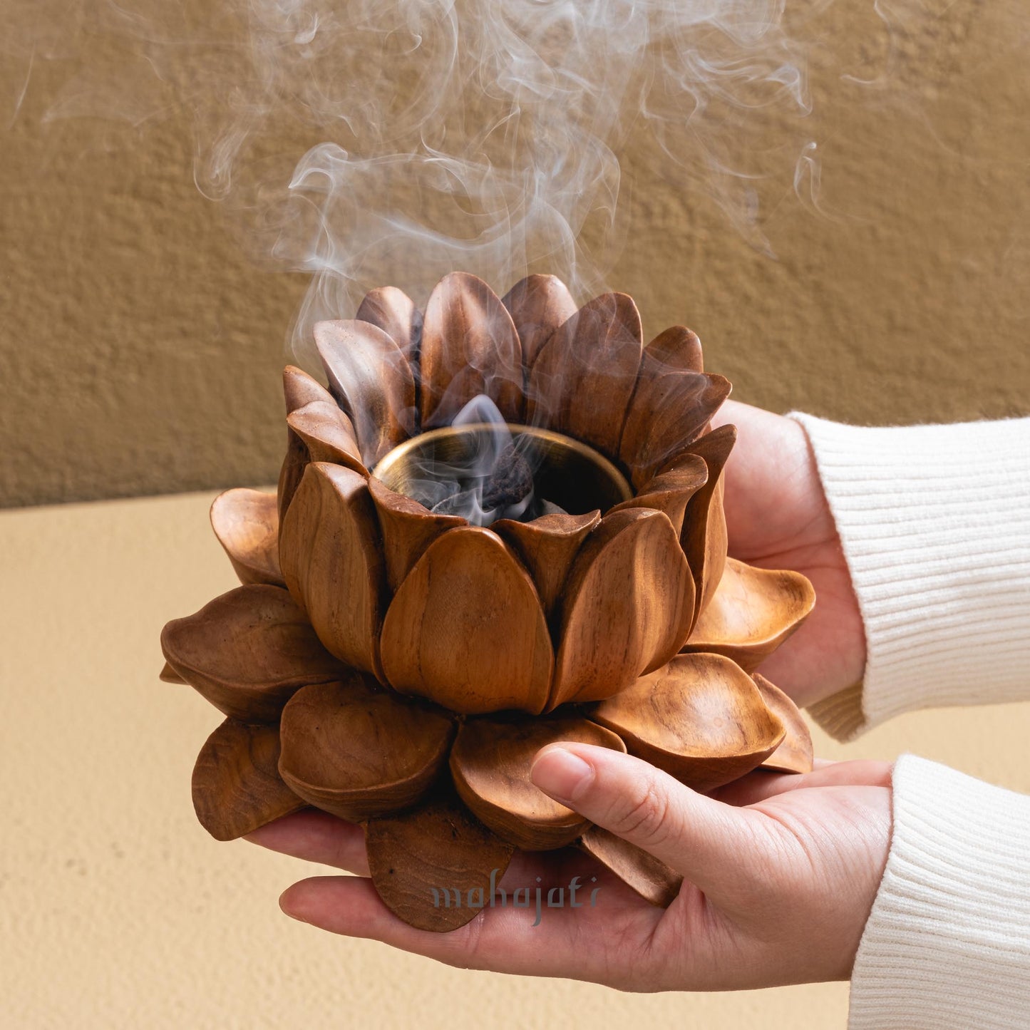 Lotus Flower Mabkhara - Chip Carving - 15cm x 9cm