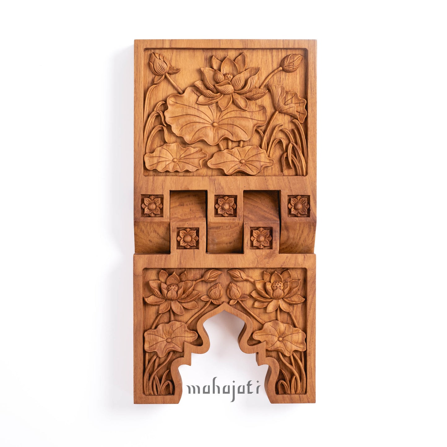 Lotus Flower Rehal - Chip Carving - 20cm x 40cm