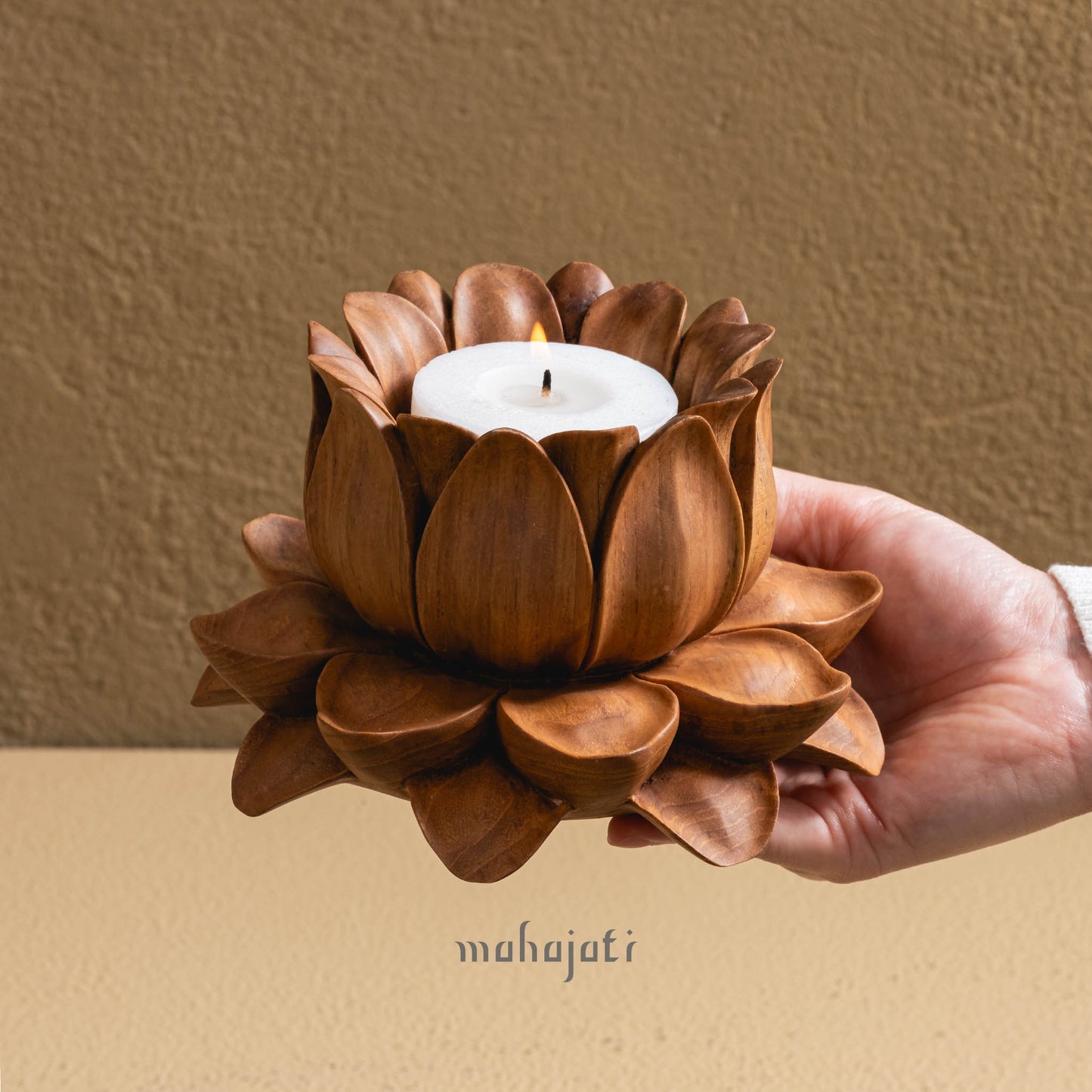 Lotus Flower Mabkhara - Chip Carving - 15cm x 9cm