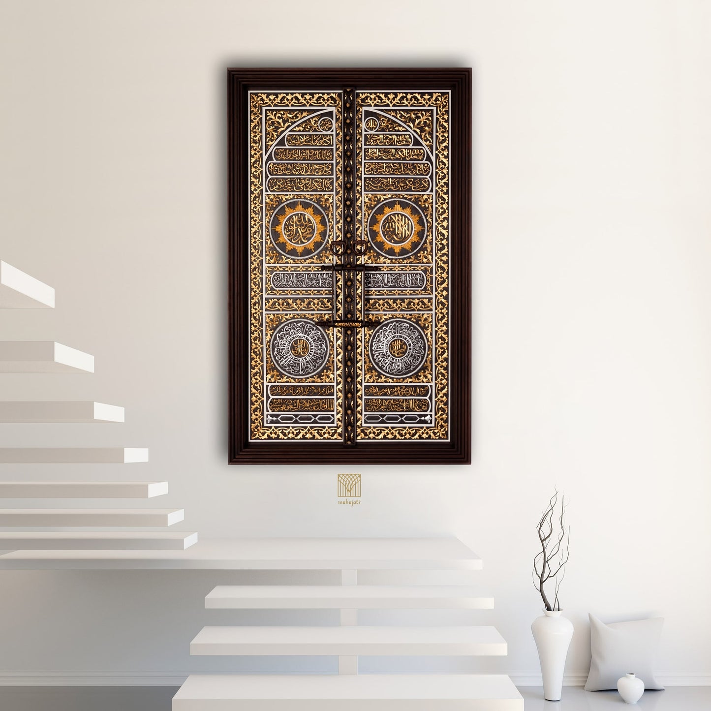 Mahajati Door of Kaaba Wall Art, Islamic Decor for Living Room