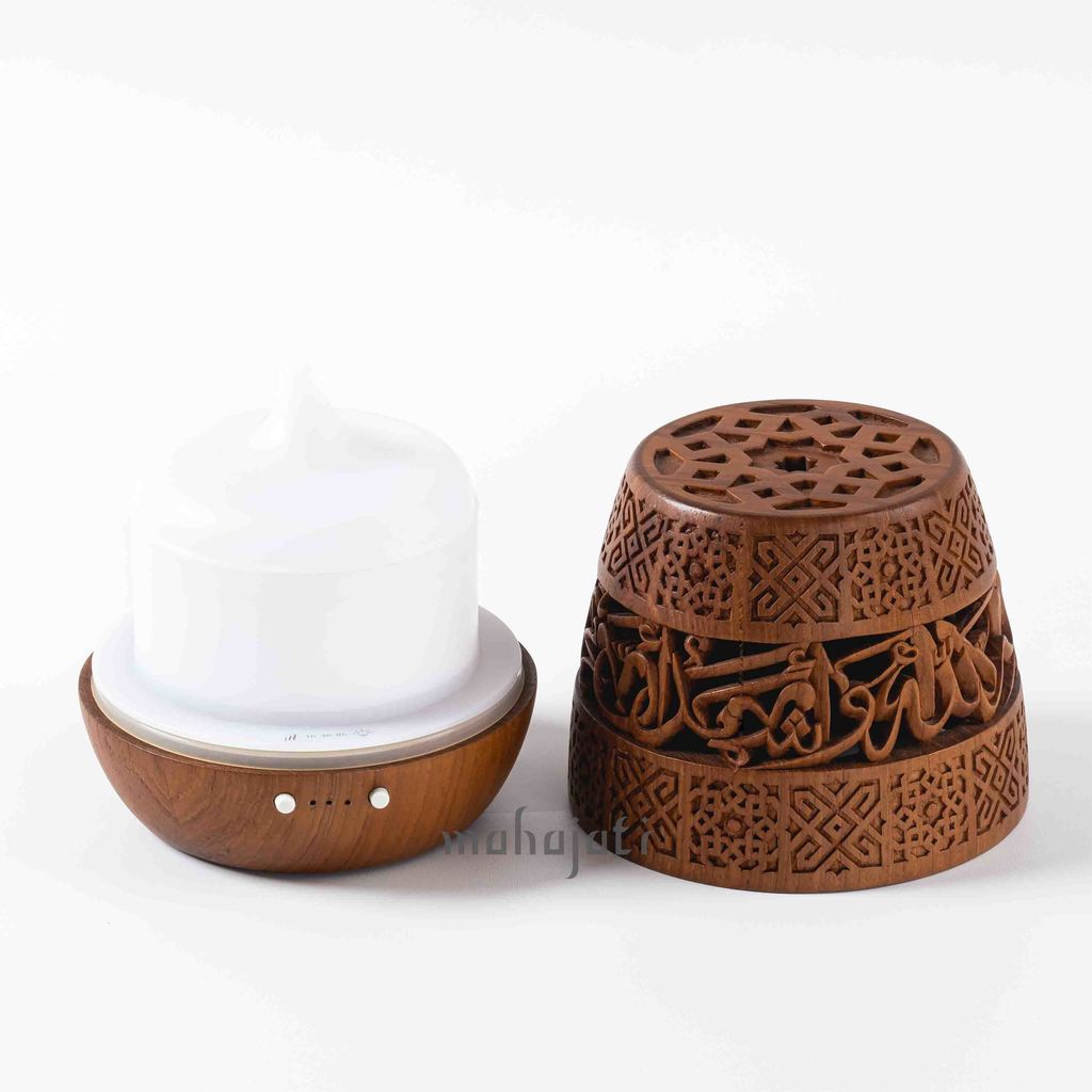 Shahada Electric Diffuser - Semi 3D & Chip Carving - 14cm x 12.5cm - Mahajati