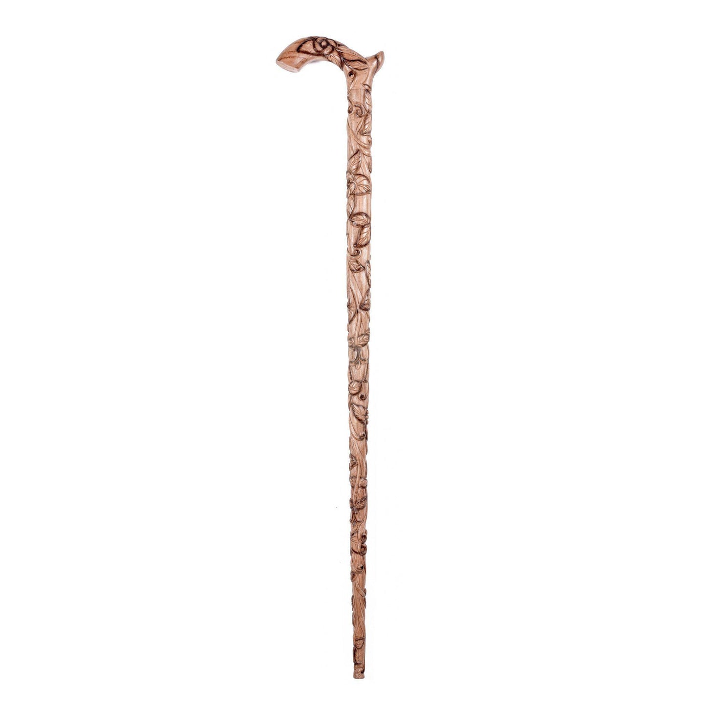 Walking Cane - Chip Carving - 16.5cm Length x 95cm Height - Floral - Mahajati