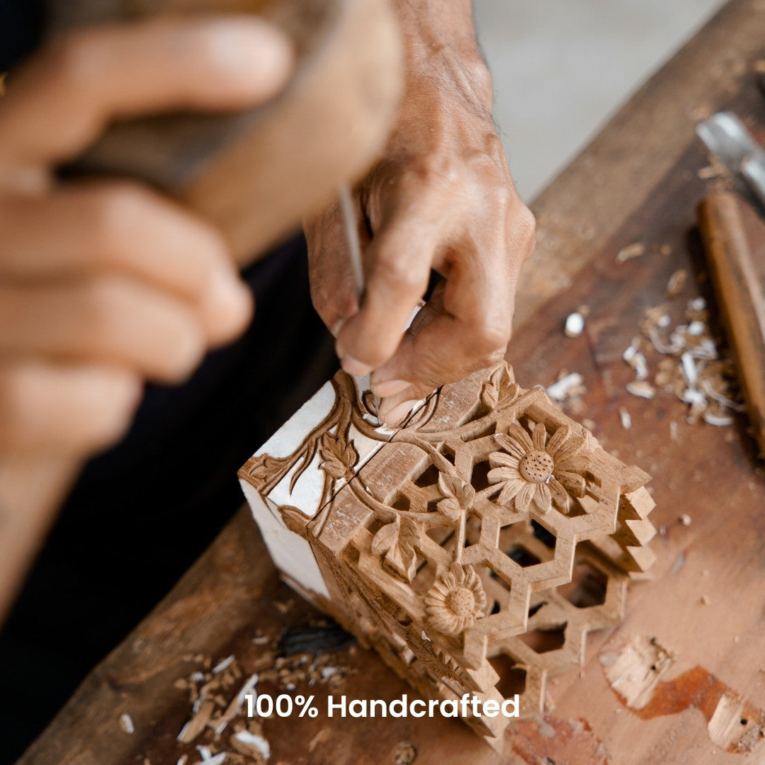 Arfaj Flower Mabkhara - Chip Carving & Semi 3D - 10cm x 12cm