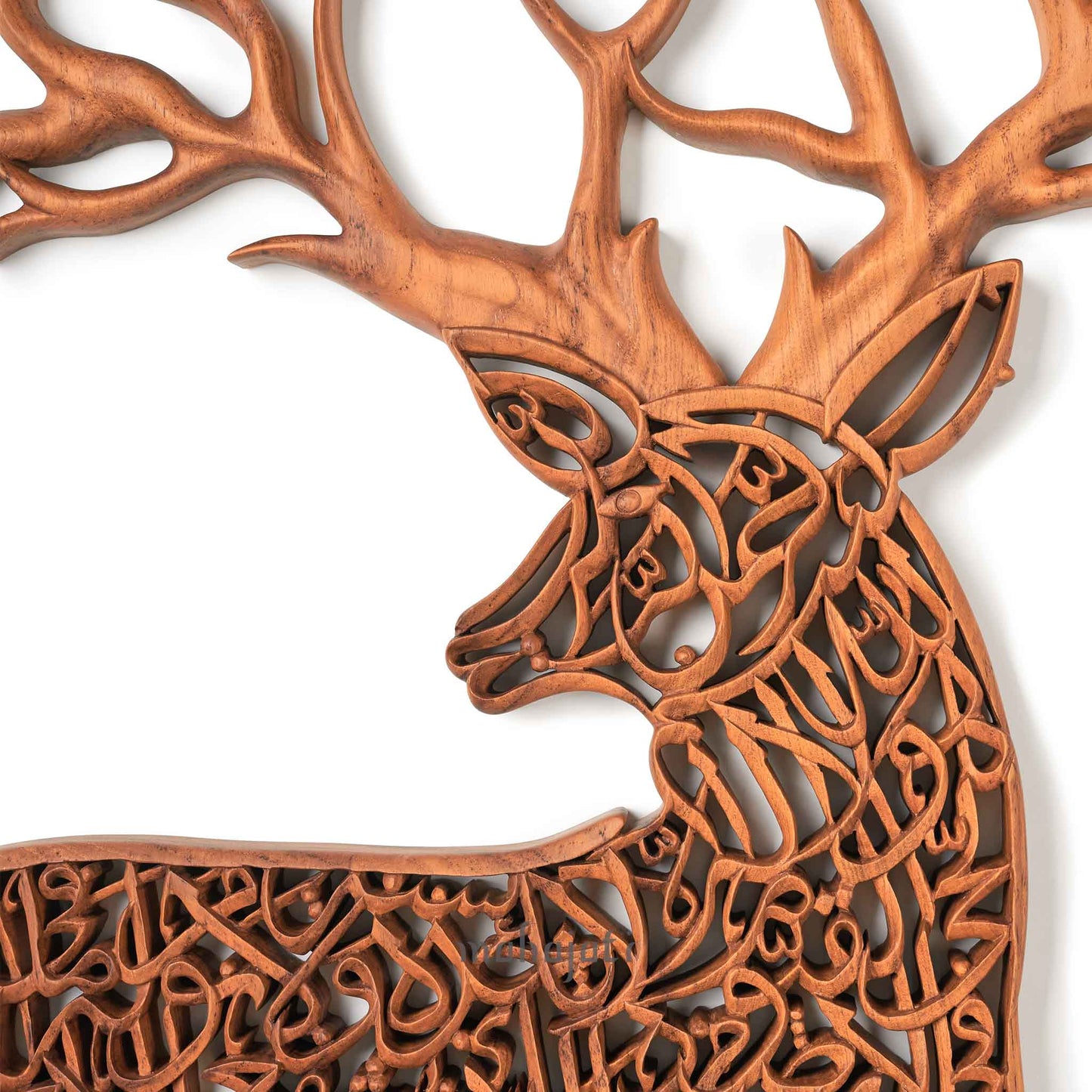 Ayatul Kursi Deer Arabic Calligraphy Wooden Wall Art
