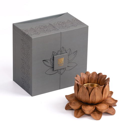 Lotus Flower Mabkhara - Chip Carving - 15cm x 9cm