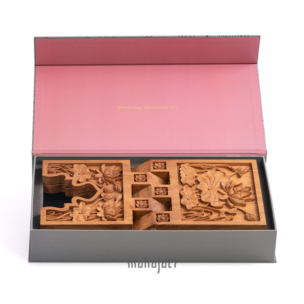 Lotus Flower Rehal - Chip Carving - 20cm x 40cm – Mahajati