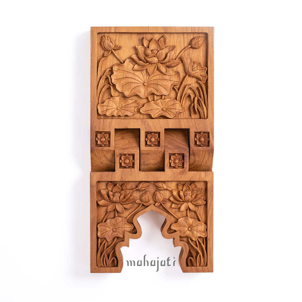 Lotus Flower Rehal - Chip Carving - 20cm x 40cm – Mahajati