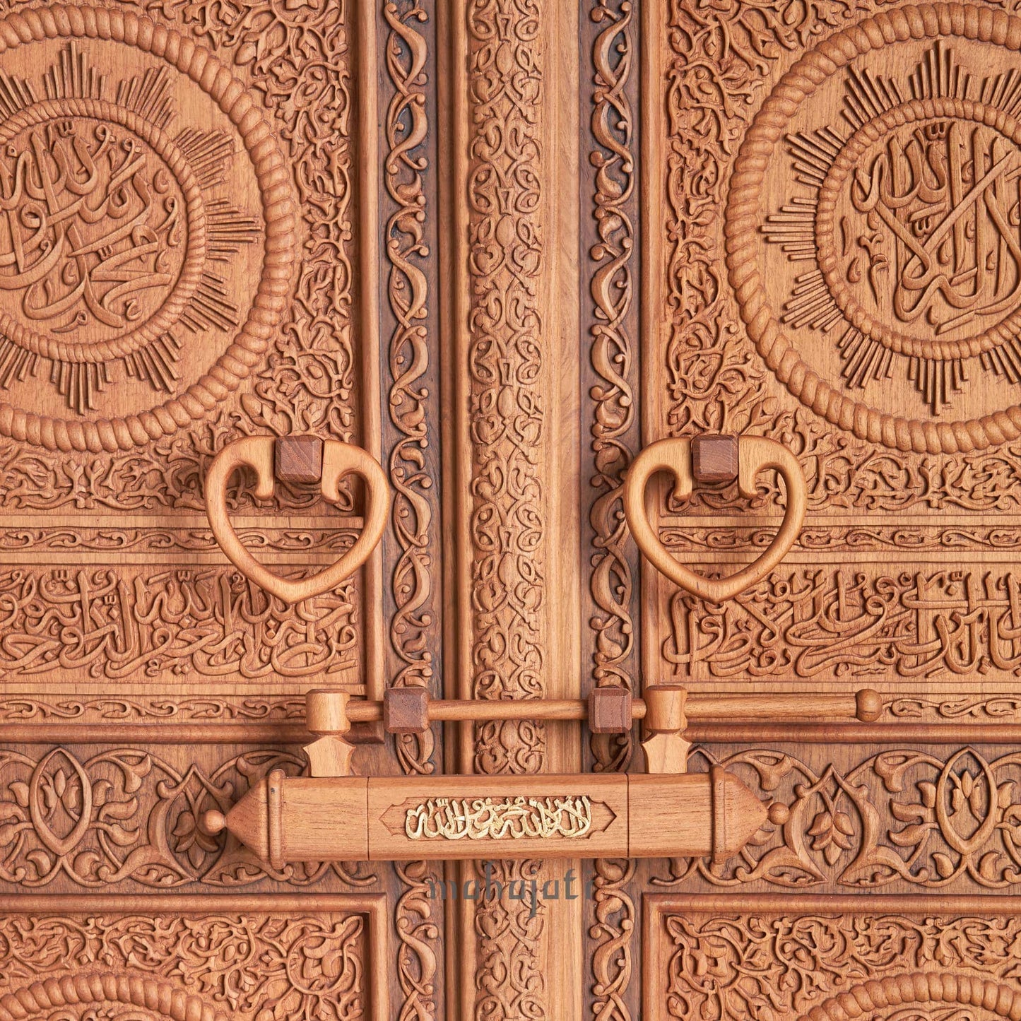 Mahajati Door of Kaaba wood replica, meticulously crafted with precision and artistry.