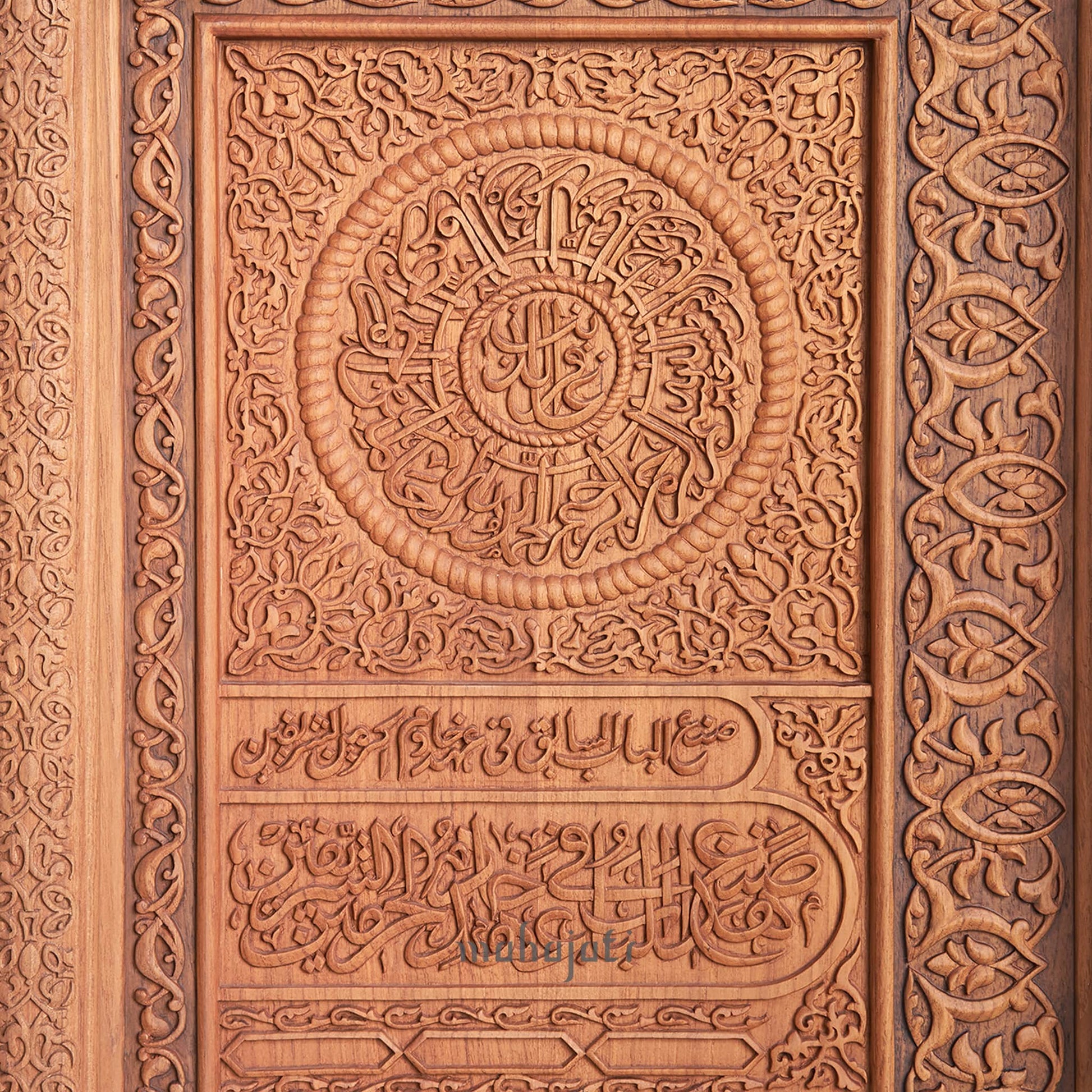 Mahajati Door of Kaaba wood replica, meticulously crafted with precision and artistry.