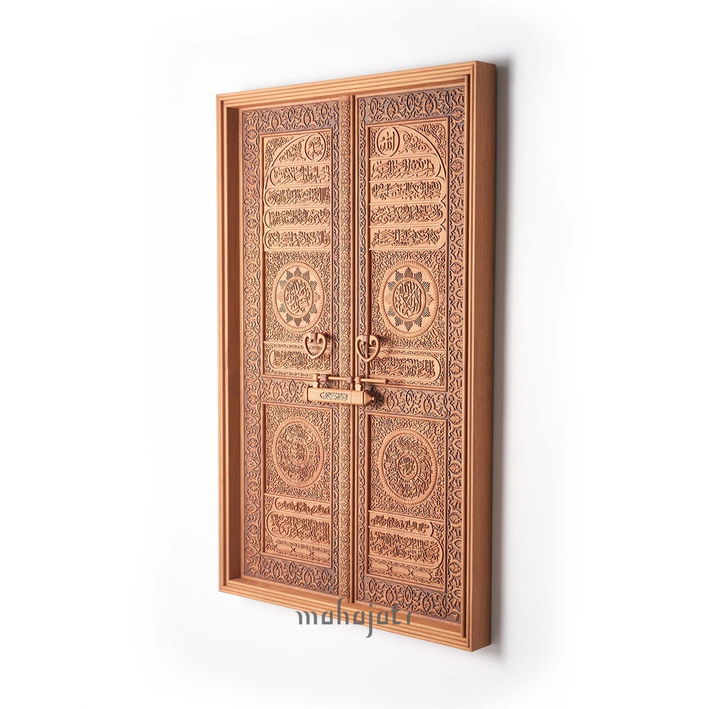 Mahajati Door of Kaaba wood replica, meticulously crafted with precision and artistry.