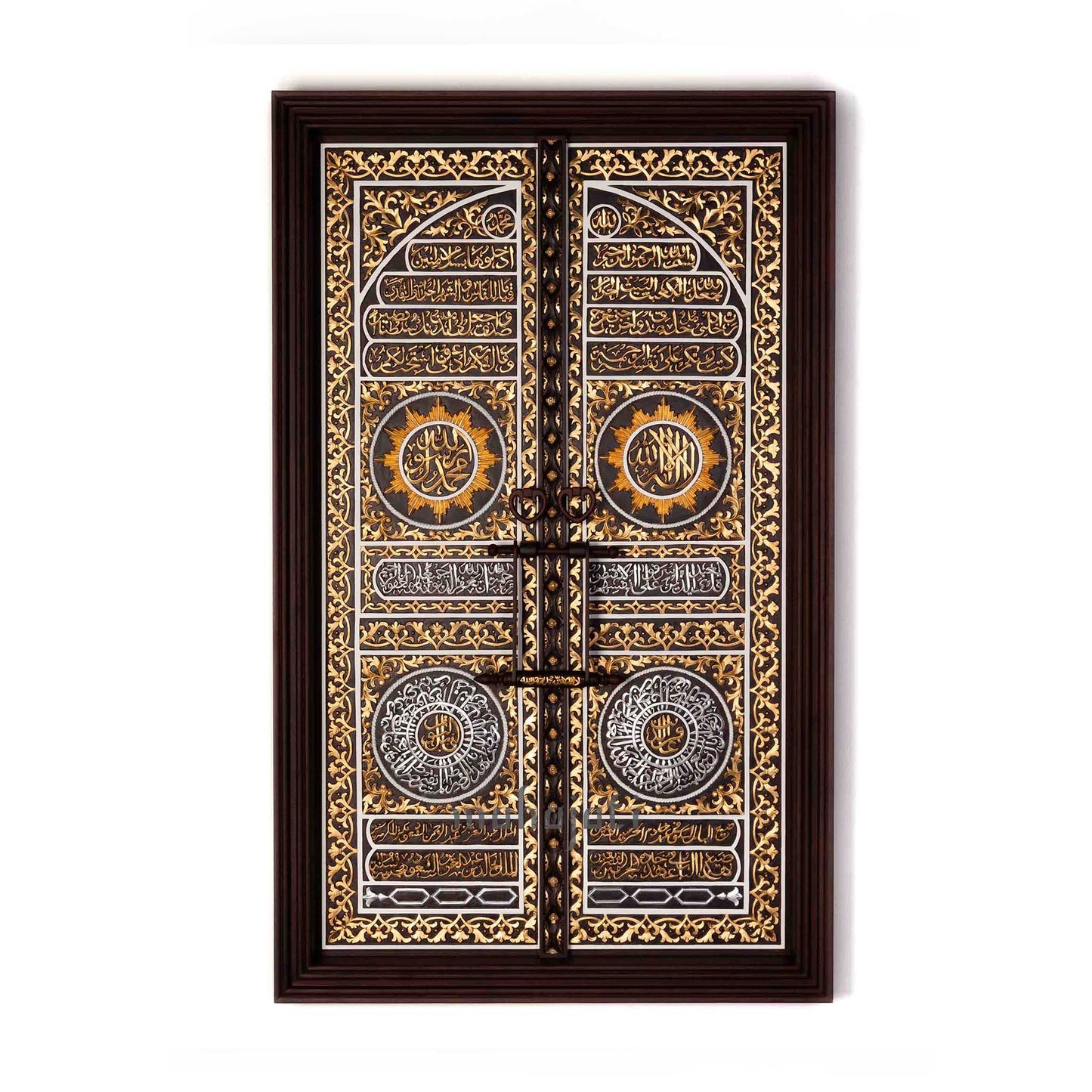 The Door of Kaaba Bab ar-Rahmah Islamic Wall Art. Handmade wood carving by Mahajati.