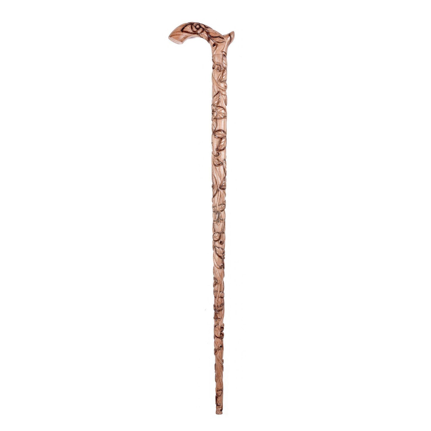 Walking Cane  - Chip Carving - 16.5cm Length x 95cm Height - Floral - Mahajati
